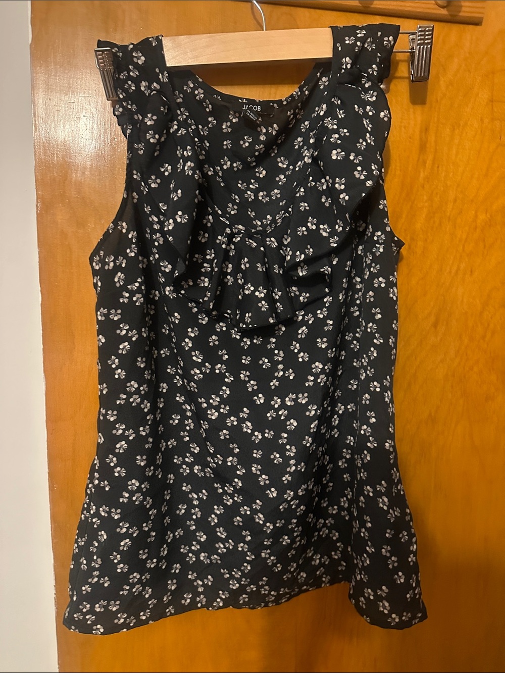 Jacob Black Floral Ruffle Sleeveless Camisole